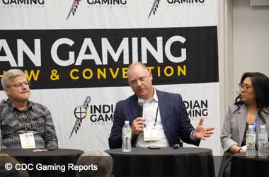 Dike Bacon, Luke Stamper and JoyceLynn Lagala speaking at the Indian Gaming Tradeshow & Convention 2024